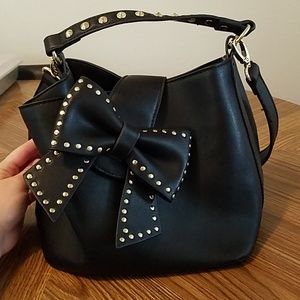 Betsey Johnson black bow purse